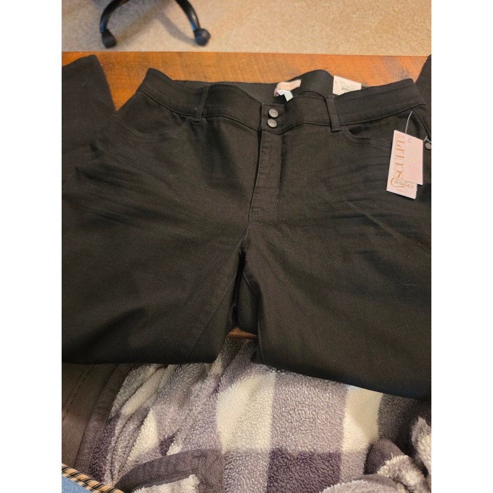 Candies Womens Jean Sculpt Push Up Jeans Black 16W Plus Size NWT Lycra Stretch